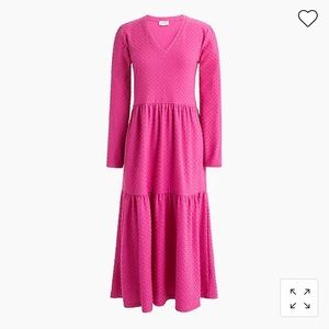 Jcrew factory v-neck tiered knit dress in dot